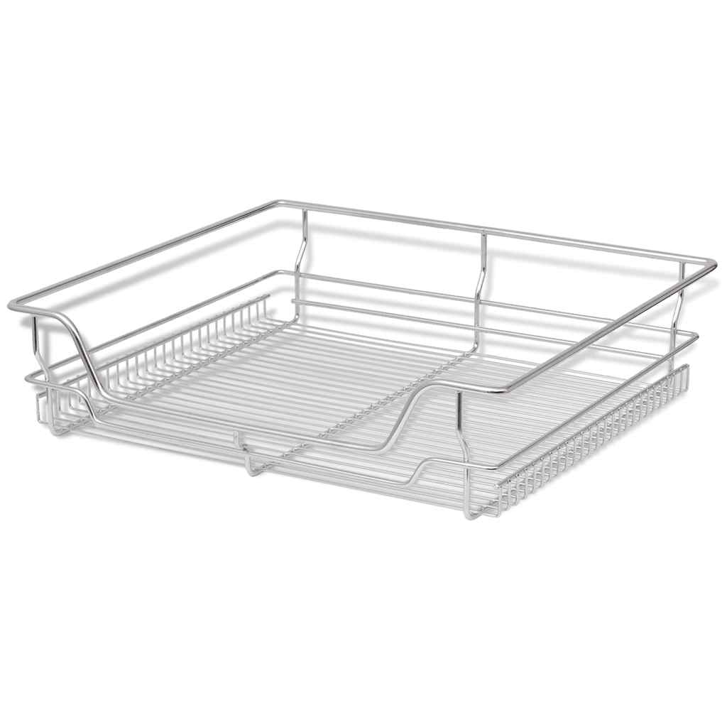 VidaXL Draadmanden uittrekbaar 2 st 600 mm zilverkleurig