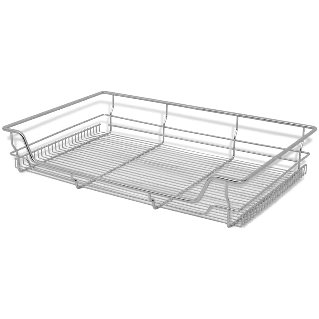 VidaXL Draadmanden uittrekbaar 2 st 800 mm zilverkleurig