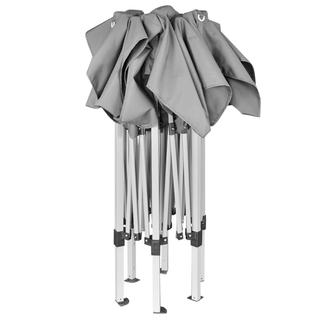 VidaXL Partytent pop-up zeshoekig inklapbaar 3,6x3,1 m grijs
