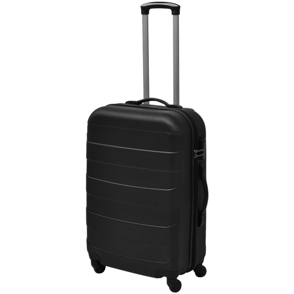 VidaXL 3-delige kofferset hard 45,5 55 66 cm zwart