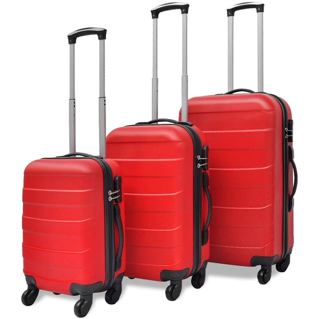 VidaXL 3-delige kofferset hard 45,5 55 66 cm rood