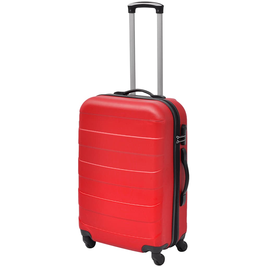 VidaXL 3-delige kofferset hard 45,5 55 66 cm rood