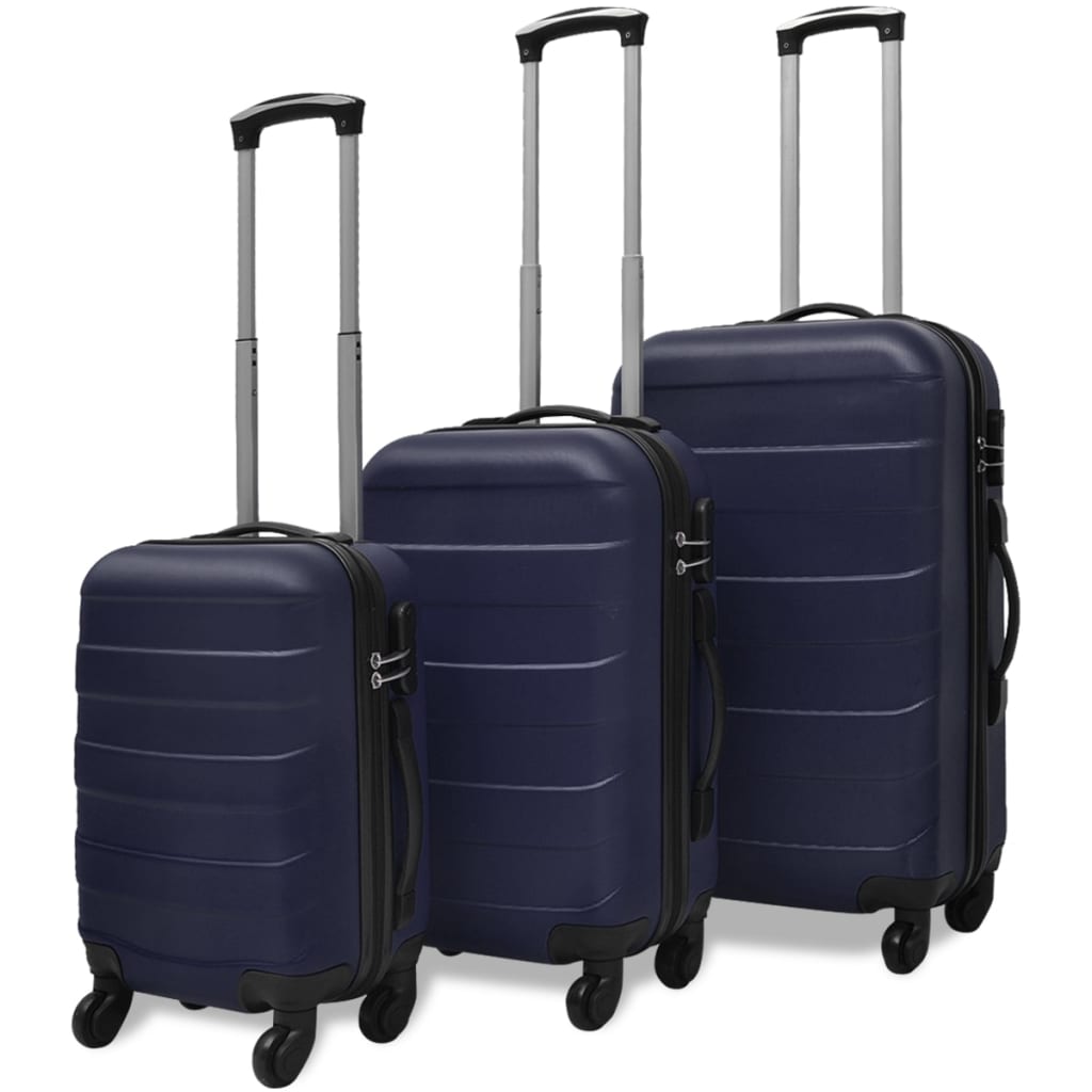 VidaXL 3-delige kofferset hard 45,5 55 66 cm blauw