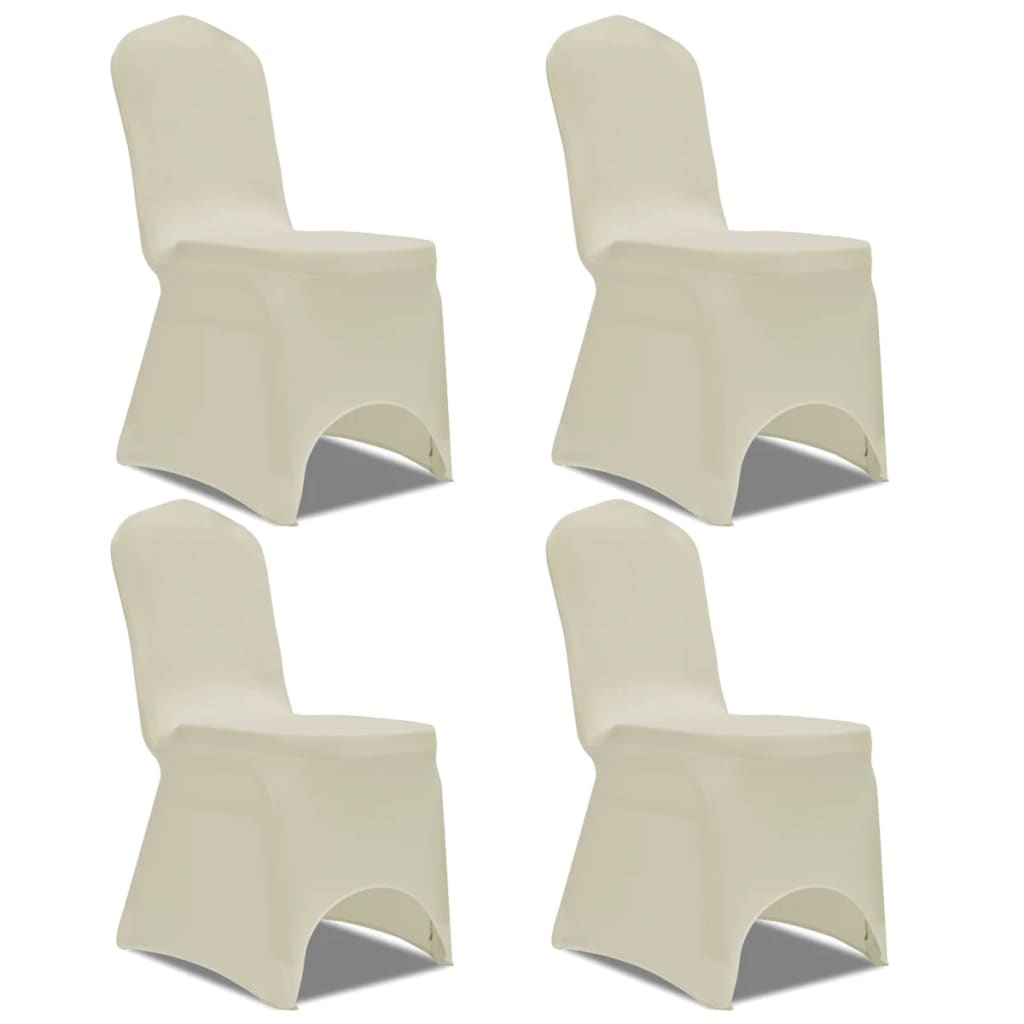 VidaXL Stoelhoes stretch 4 stuks crèmekleurig