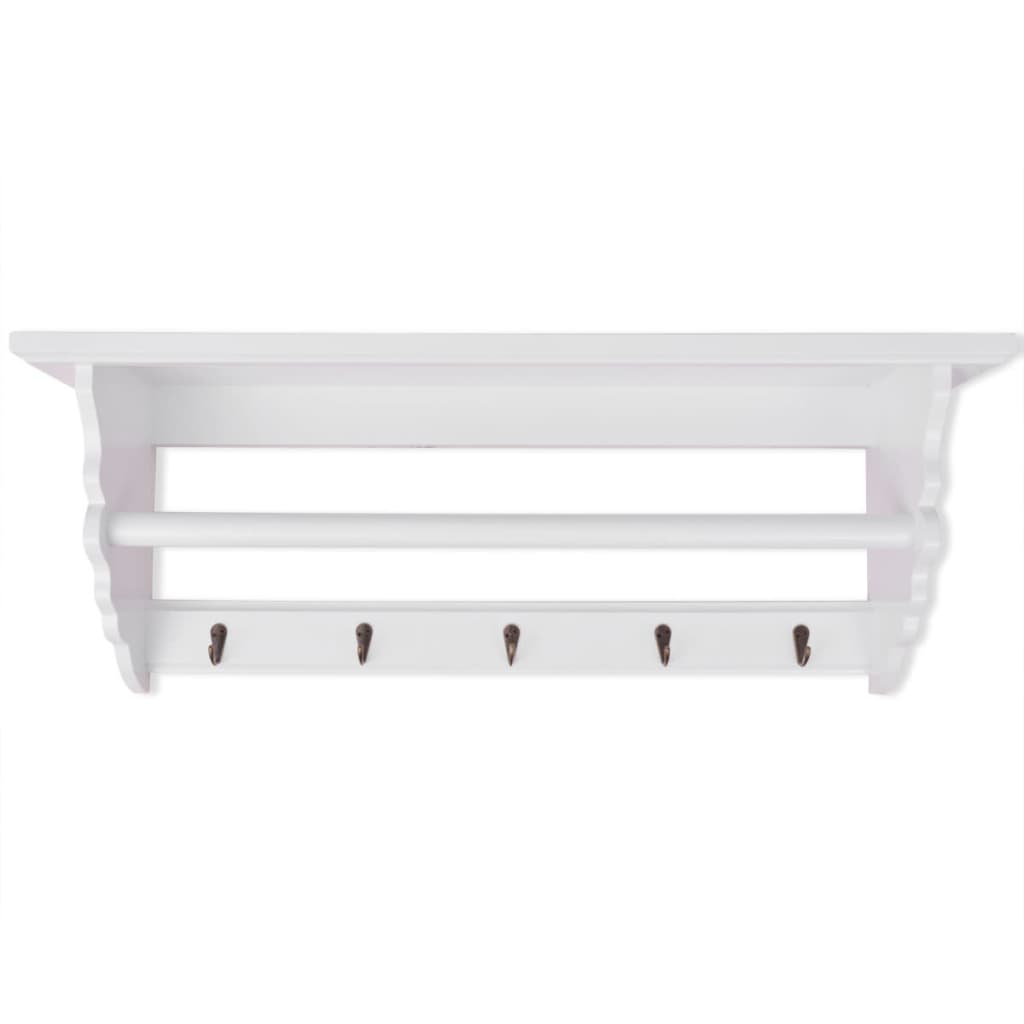 VidaXL Kapstok barokstijl mdf wit