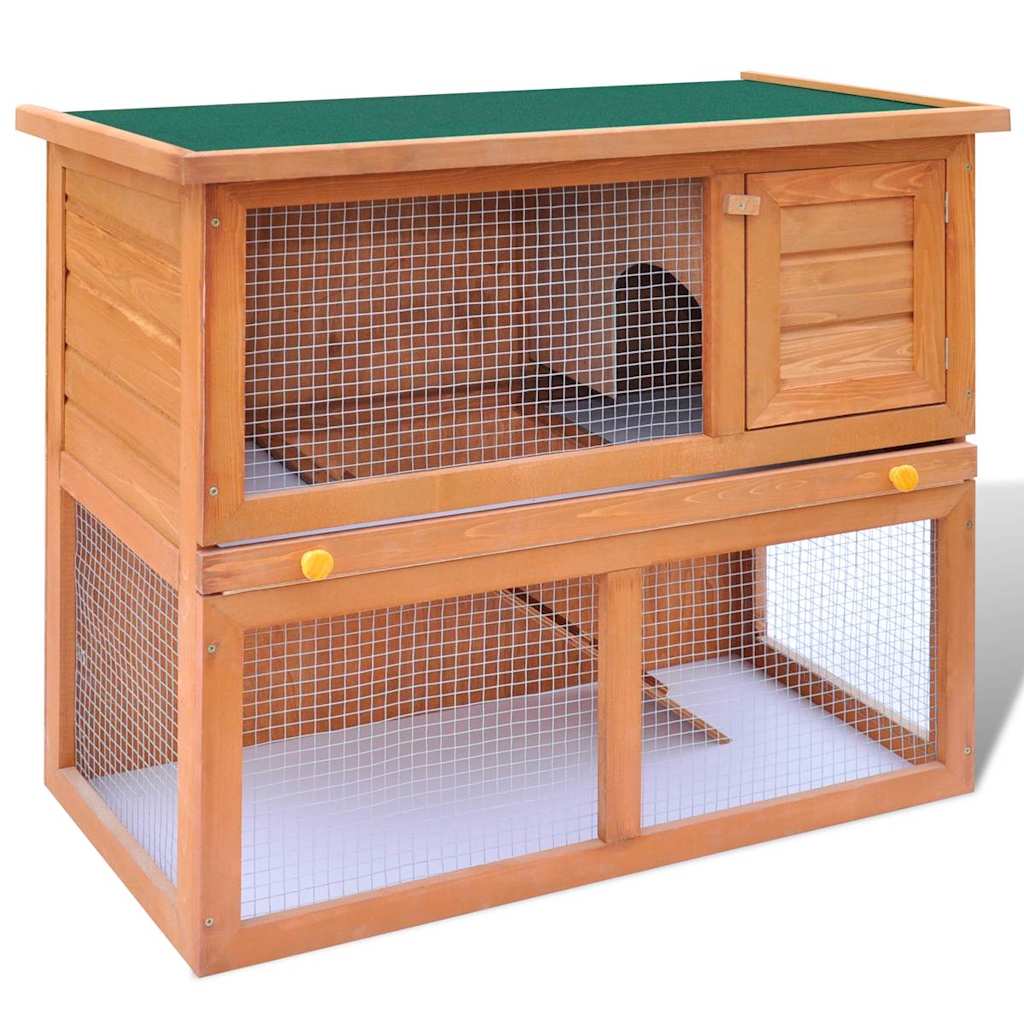VidaXL Buitenkonijnenhok voor kleine huisdieren, 1 deur, hout