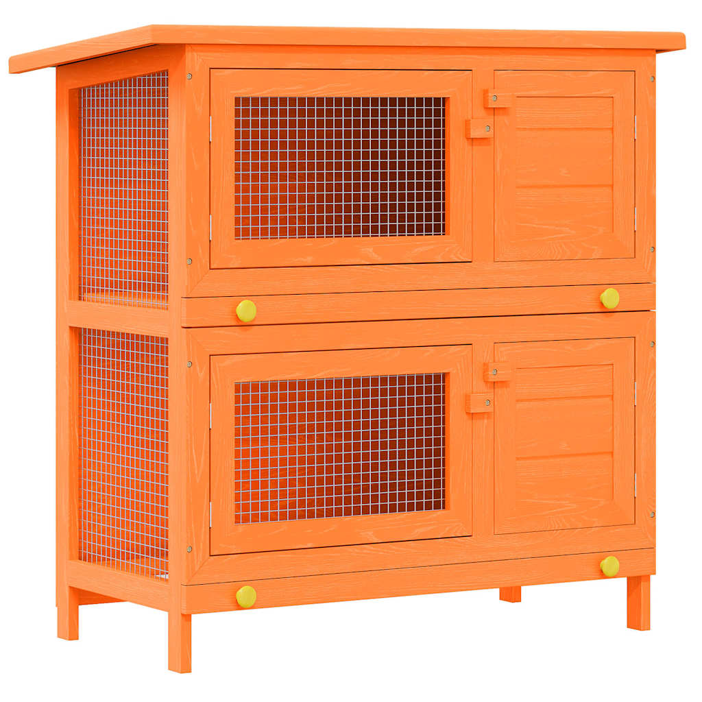 VidaXL Buitenkonijnenhok voor kleine huisdieren, 4 deuren, hout