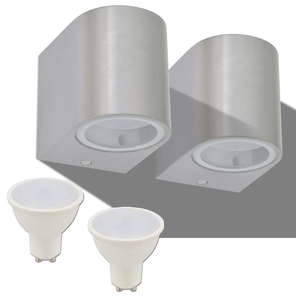 VidaXL Led-wandlamp tuin neerwaarts rond 2 st