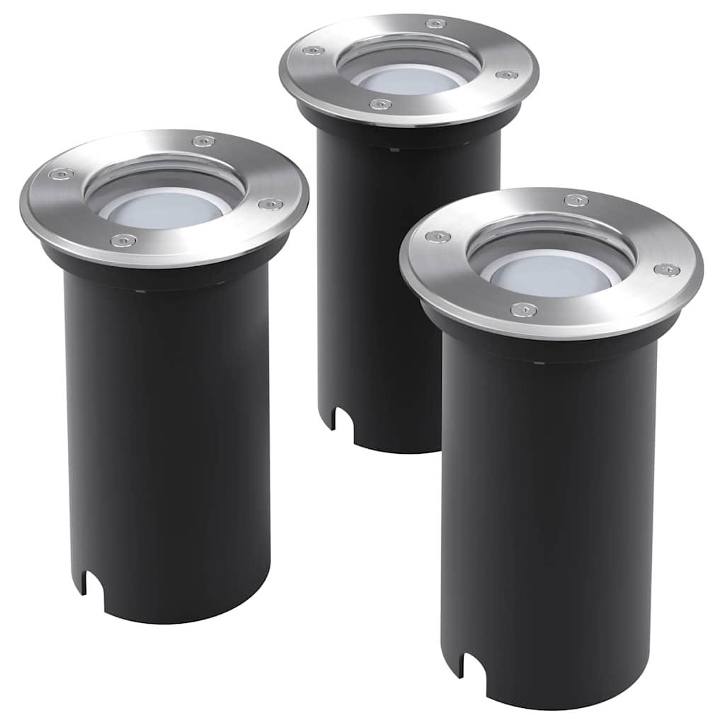 VidaXL Led-grondspots buiten 3 stuks rond