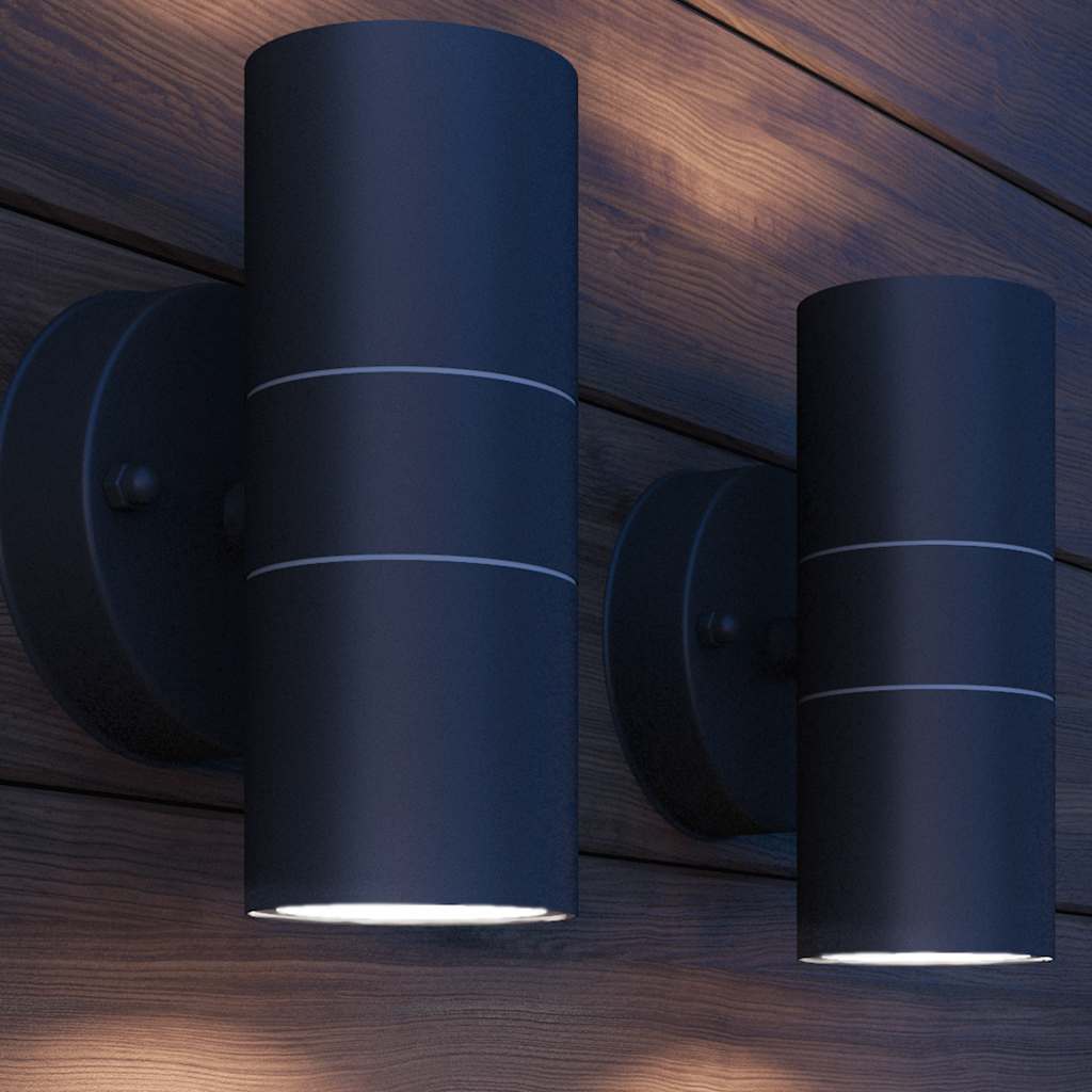 VidaXL Led-wandlamp buiten op- neerwaarts rvs 2 st