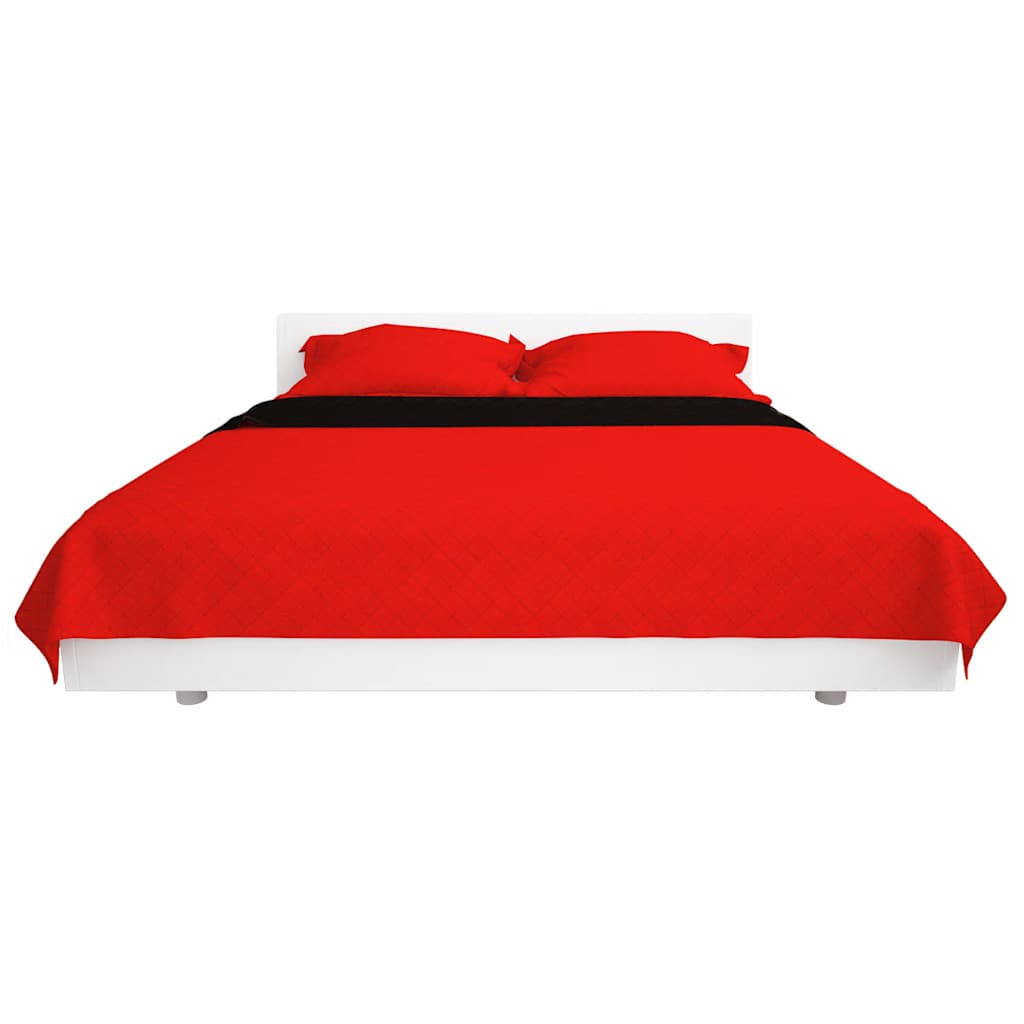 VidaXL 131552 dubbelzijdig quilted bedspread rood en zwart 170x210 cm
