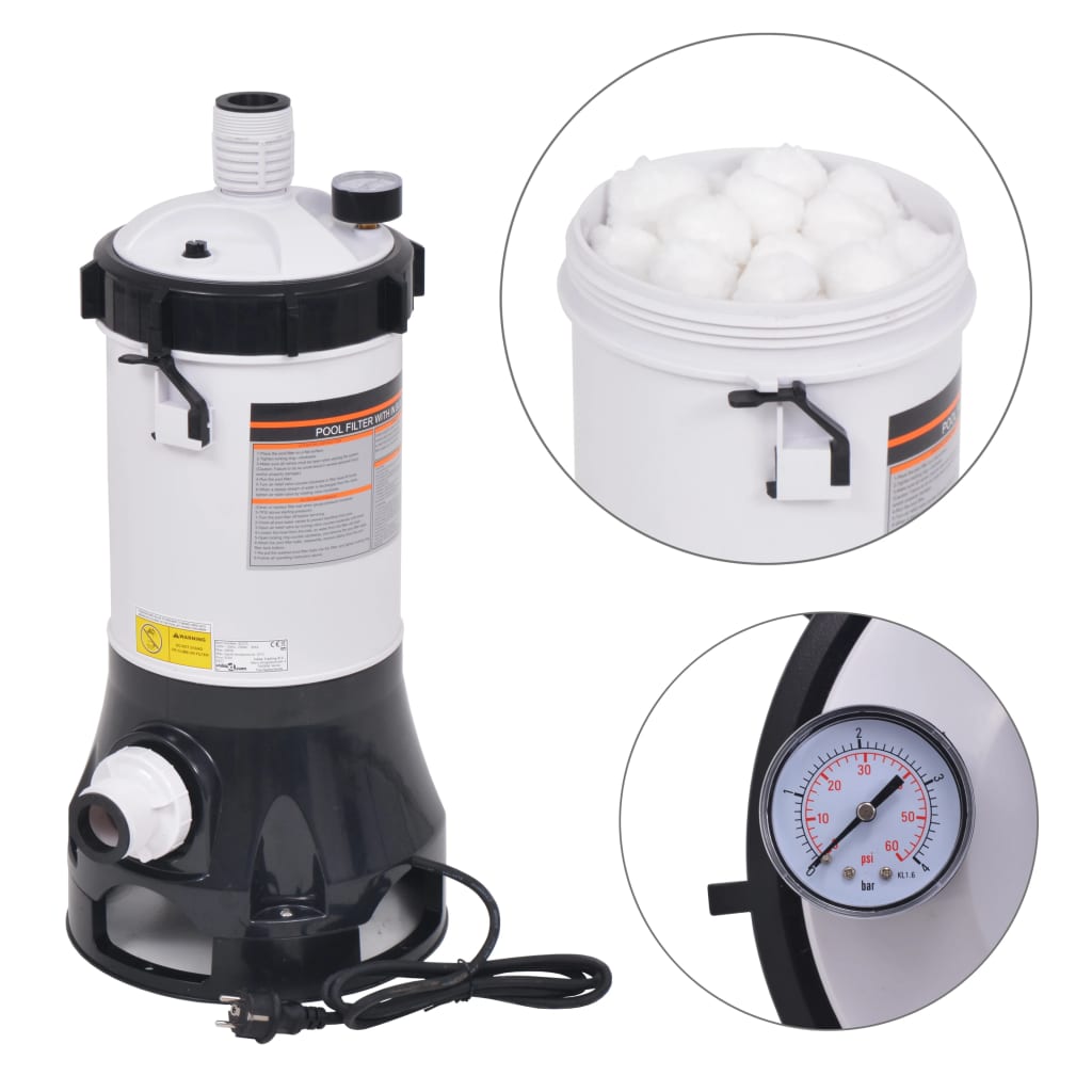 VidaXL Zwembadfilterpomp voor zwembaden 185 w 4,4 m³ u