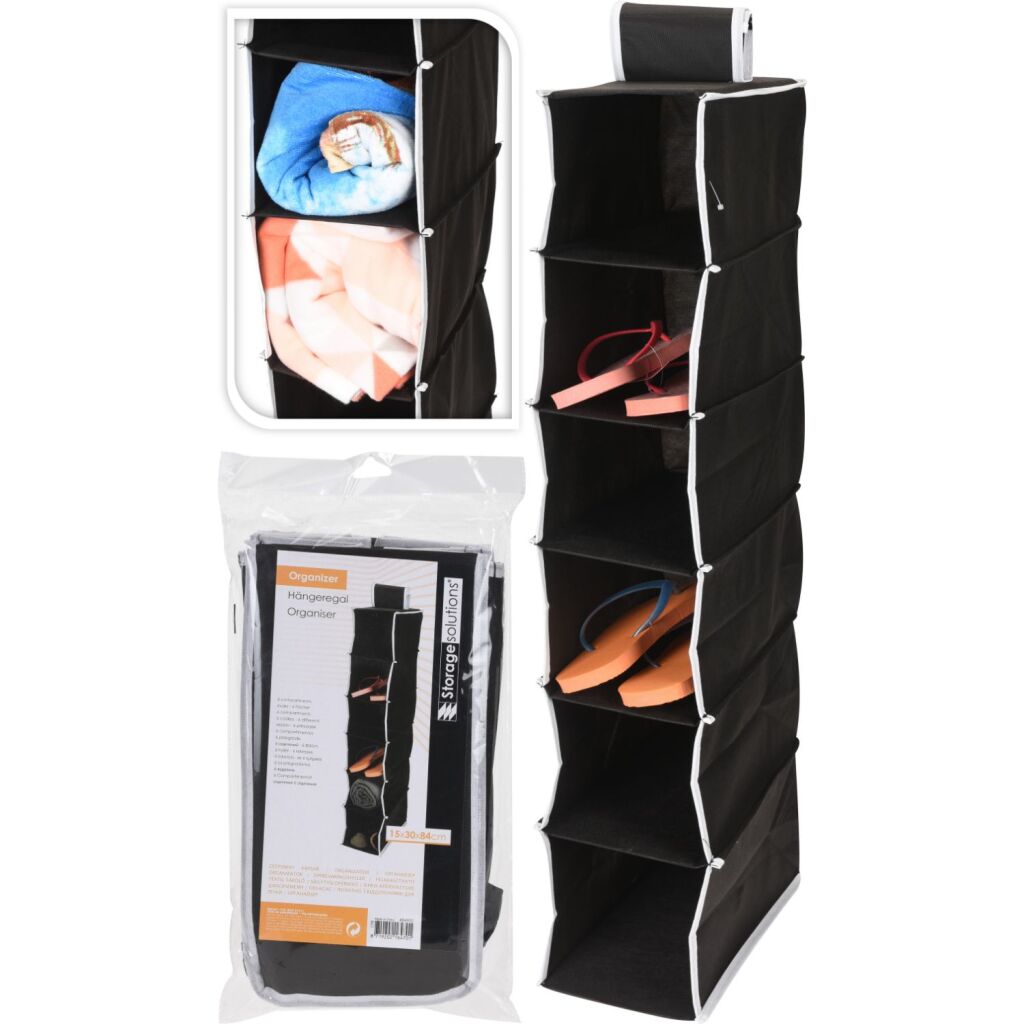 Basic Kast organizer 15x30x84 cm zwart