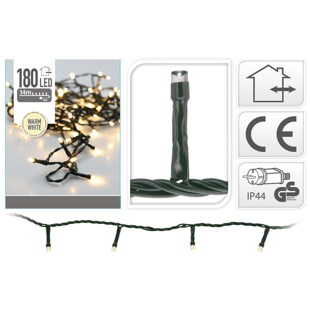 S.I.A. kerstverlichting 13.5m 180 led lampjes ip44
