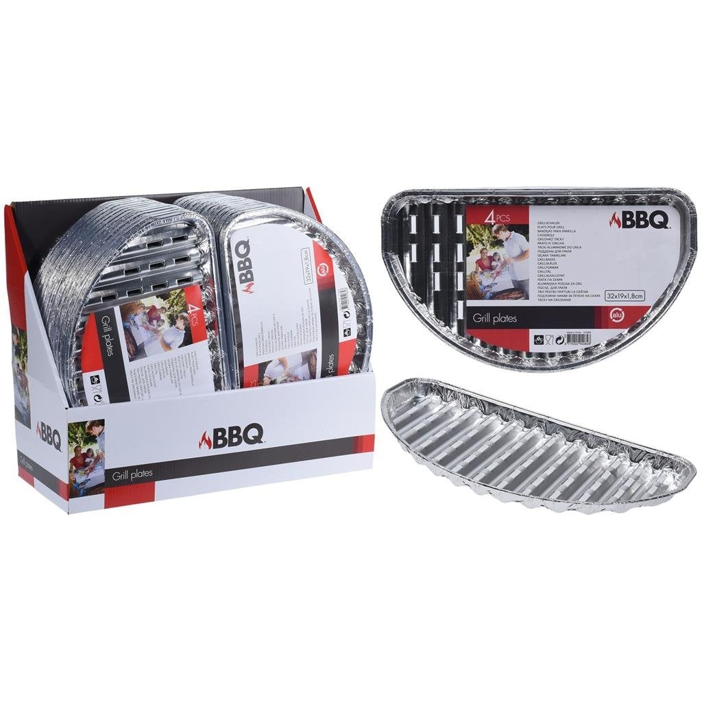 Basic Aluminium grillschalen set 4 stuks