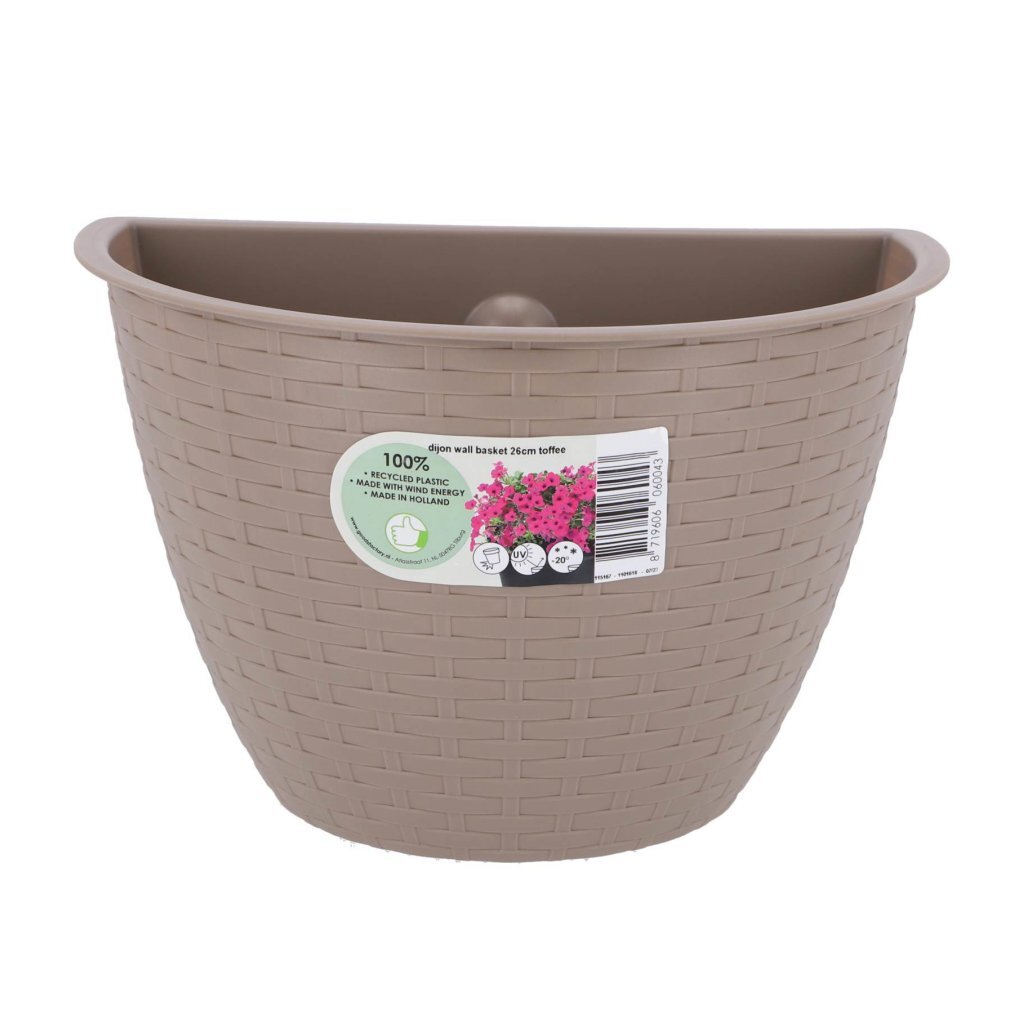 Overige Merken Bloembak muur dijon 26 cm taupe