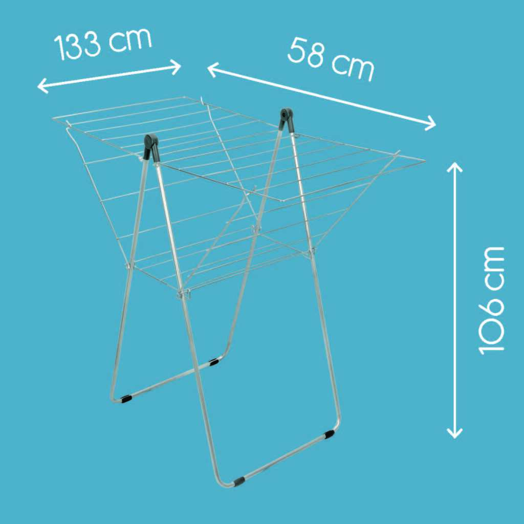 Tomado -metaltex vento 25 droogrek 133x109x58 cm zilver 25m drooglengte