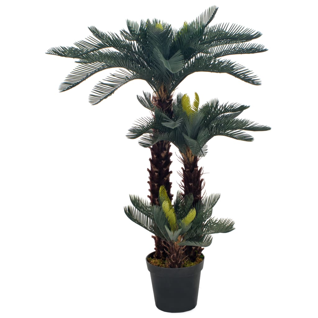 VidaXL Kunstplant met pot cycaspalm 125 cm groen