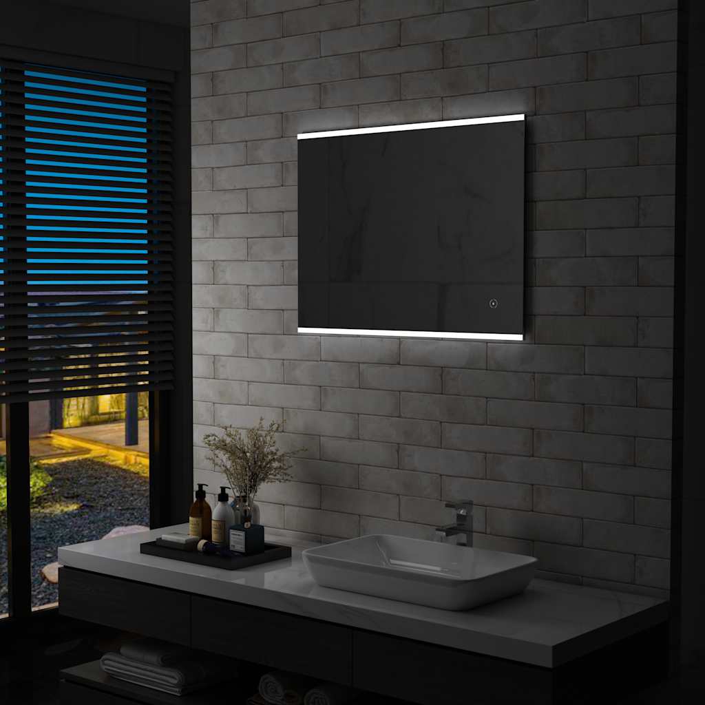 VidaXL Badkamerspiegel led met aanraaksensor 80x60 cm