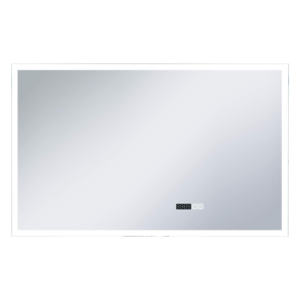 VidaXL Badkamerspiegel led met aanraaksensor en tijdweergave 100x60 cm