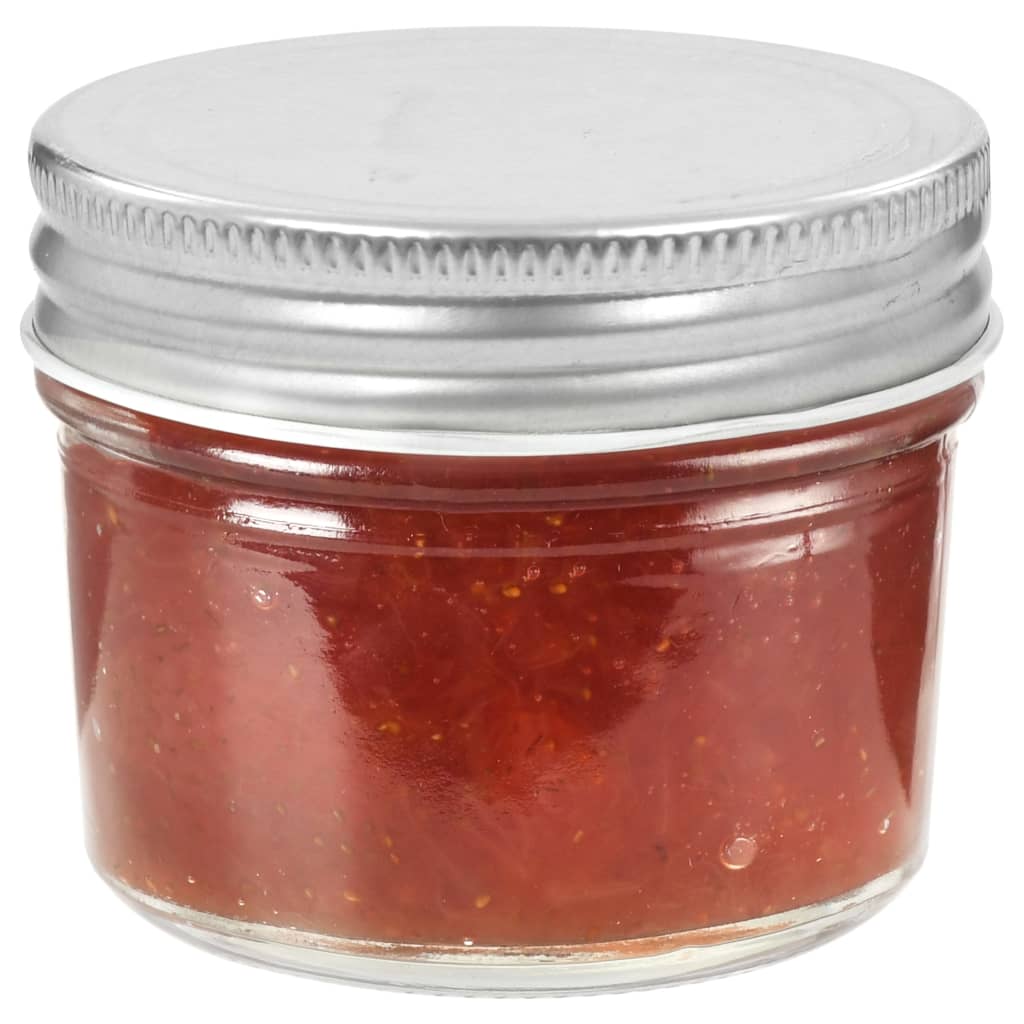 VidaXL Jampotten met zilverkleurige deksels 48 st 110 ml glas