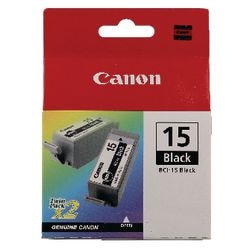 Inktcartridge Canon BCI-15BK zwart duopack