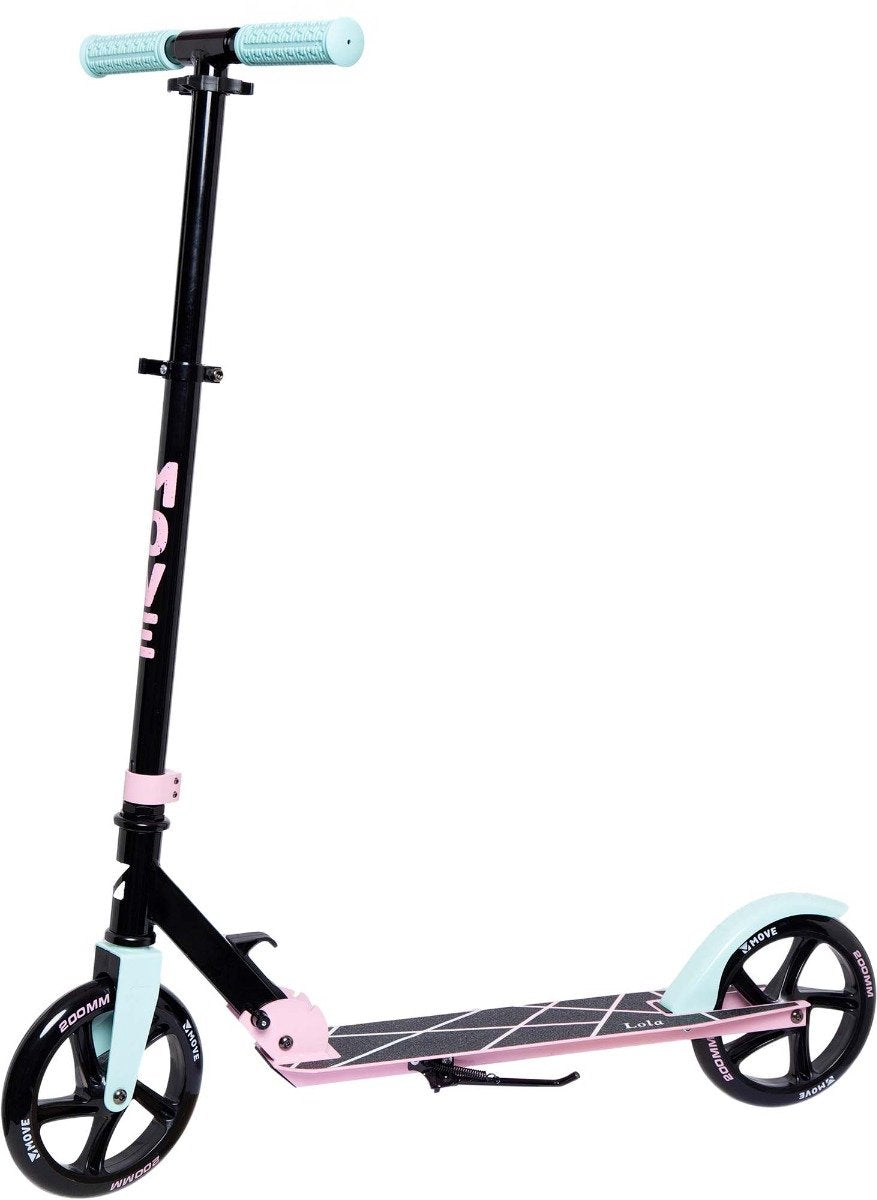 Move Step - scooter 200bx lola - zwart roze blauw - vouwbaar - in hoogte verstelbaar - vanaf 6 jaar