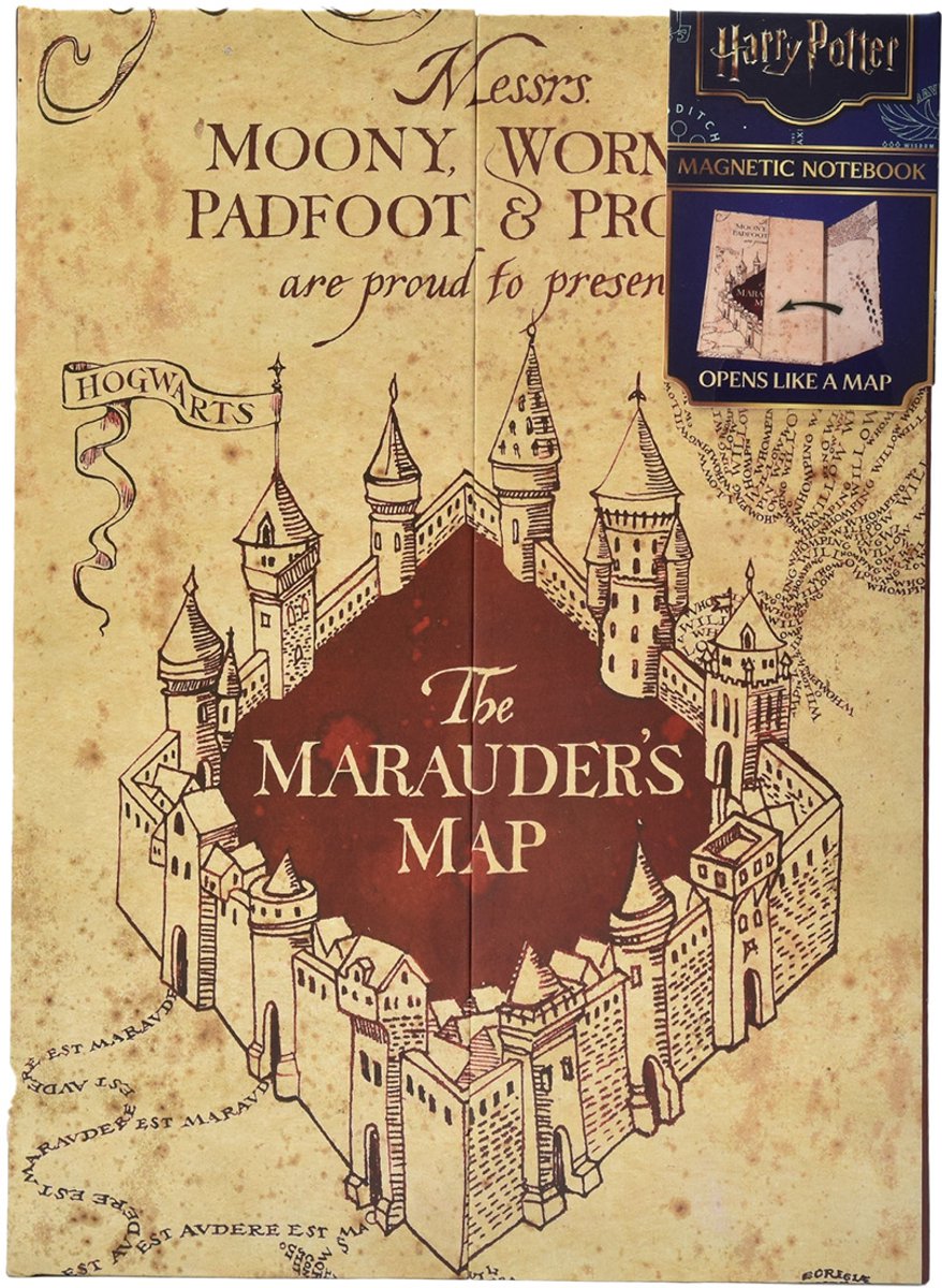 Mad Monkey Harry potter - notebook a5 - marauder's map - magnetisch sluiting