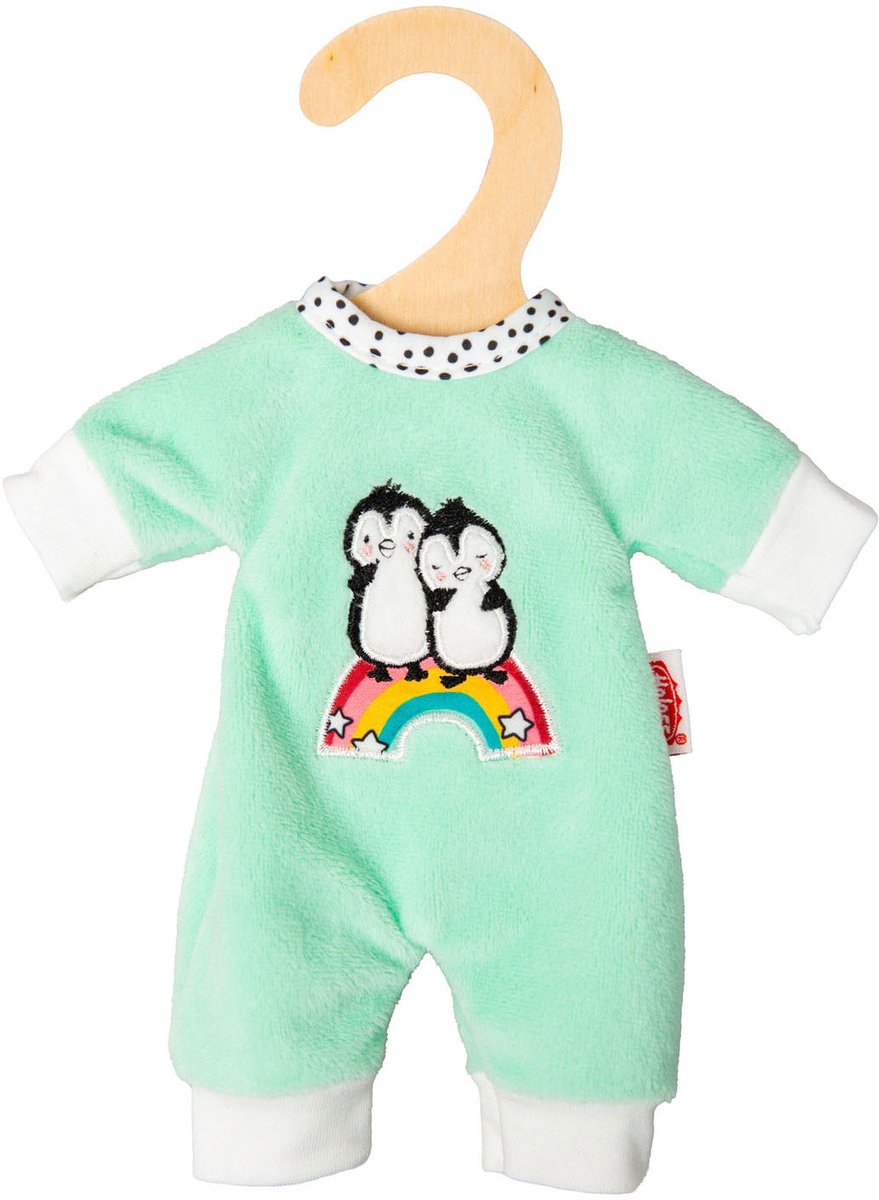 Heless Velours poppenrompertje pinguin, 20-25 cm
