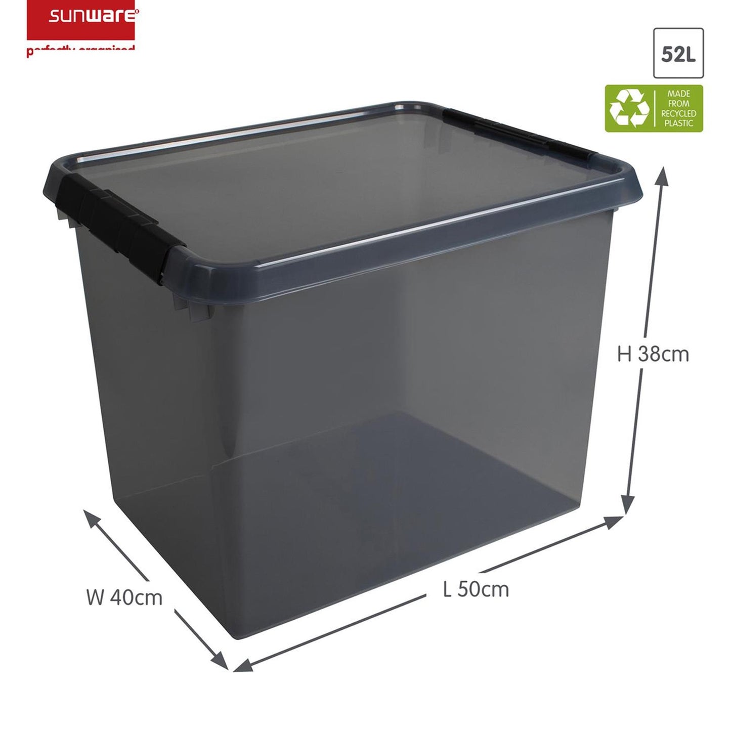 Sunware comfort line opbergbox 52l grijs