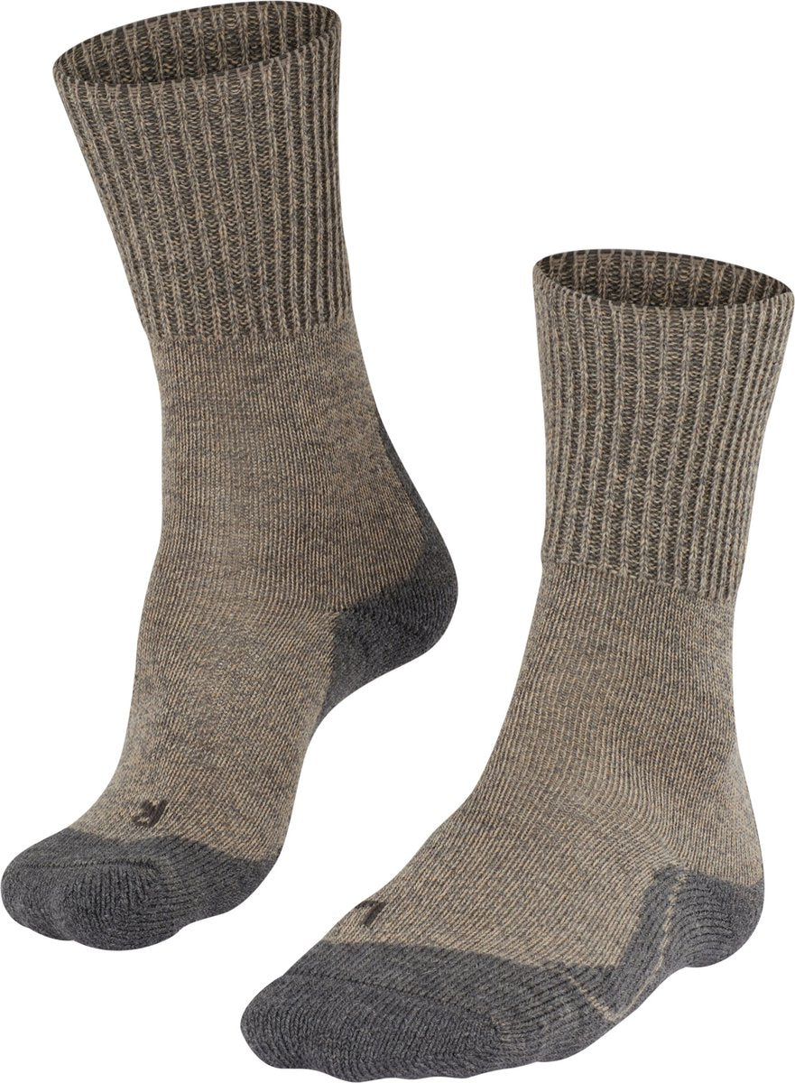 FALKE tk1 wool anti-blaar dik wol functioneel materiaal wandelsokken dames beige - maat 39-40