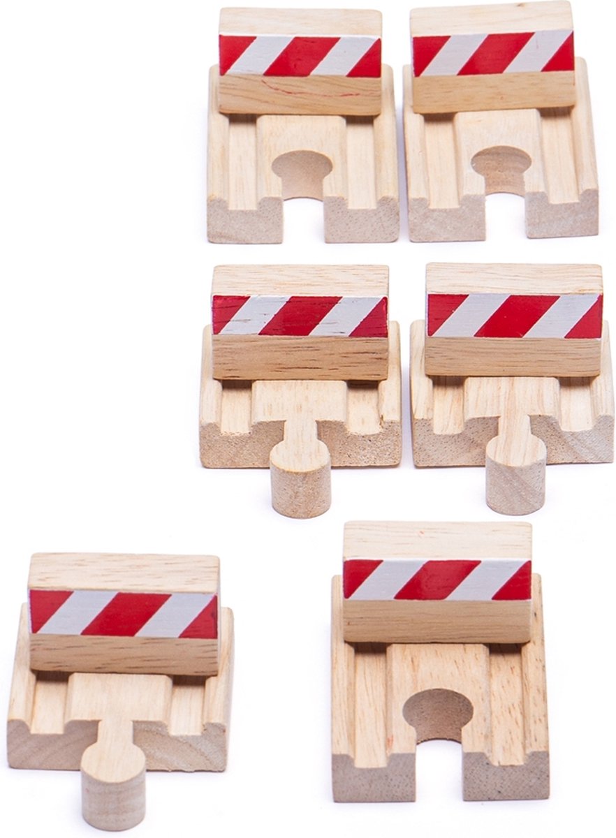 BIGJIGS houten rails - stootblokken, 6st.