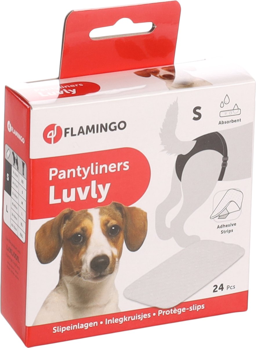 Flamingo Inlegkruisje hond – loopsheidbroekje hond – luvly wit s – 24 stuks – voor loopsheid comfort