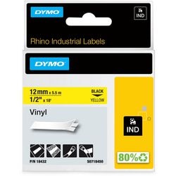 Tapes Rhino Dymo vinyl 12x5,5mm geel