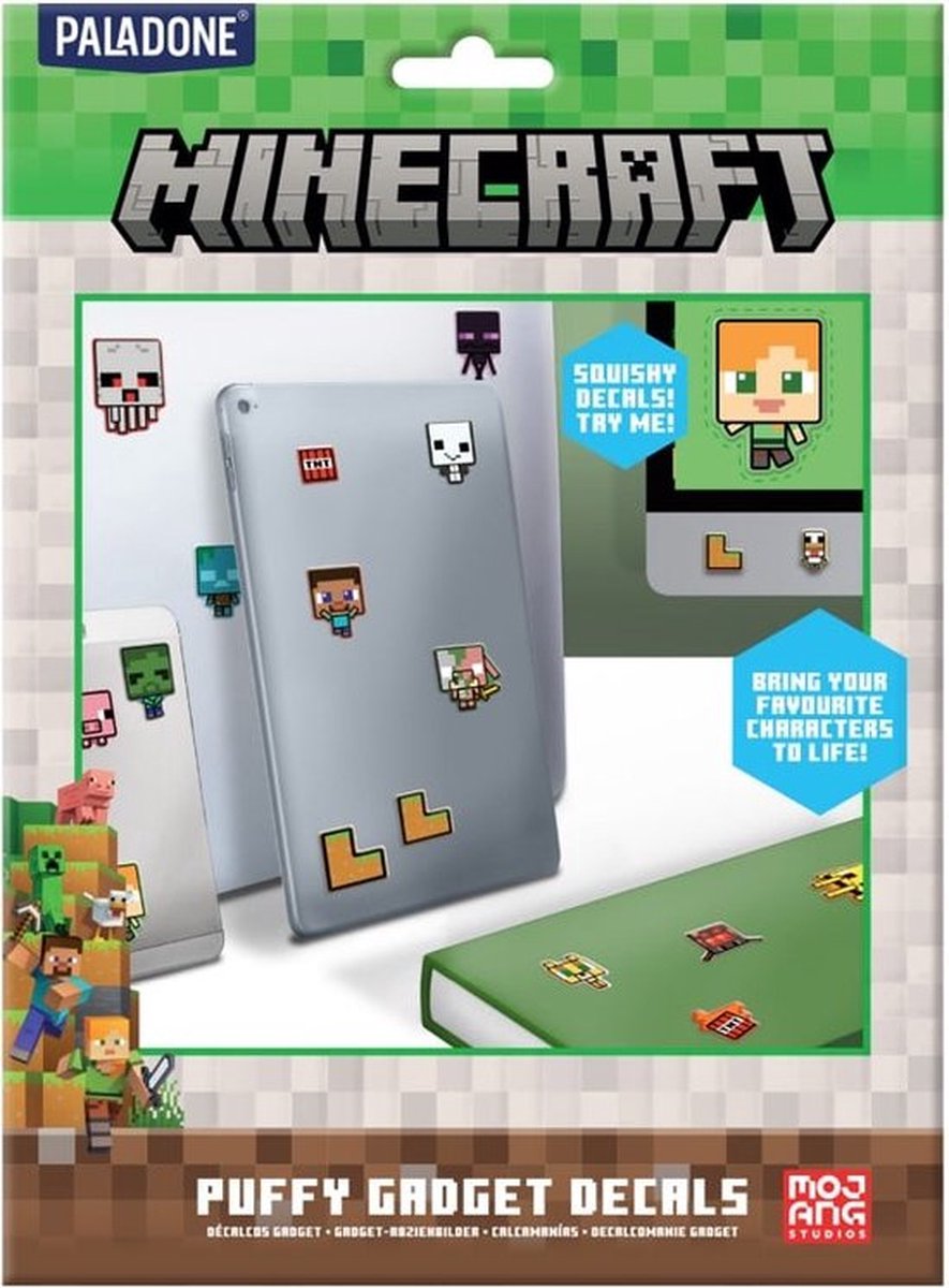 Paladone Mojang studios - minecraft - set van gadgetstickers puffy