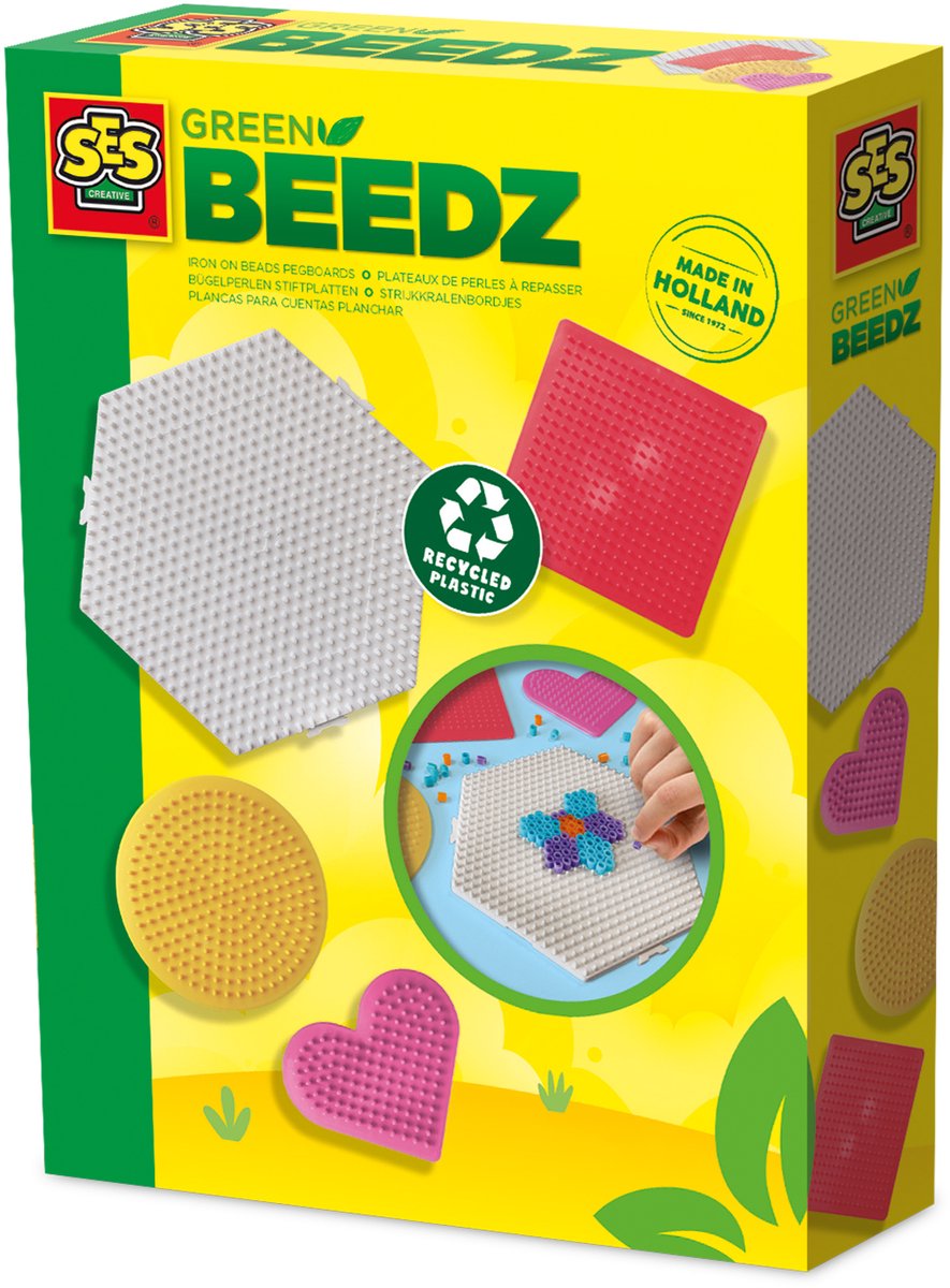 SES Creative Ses green beedz - strijkkralen legborden, 4st.