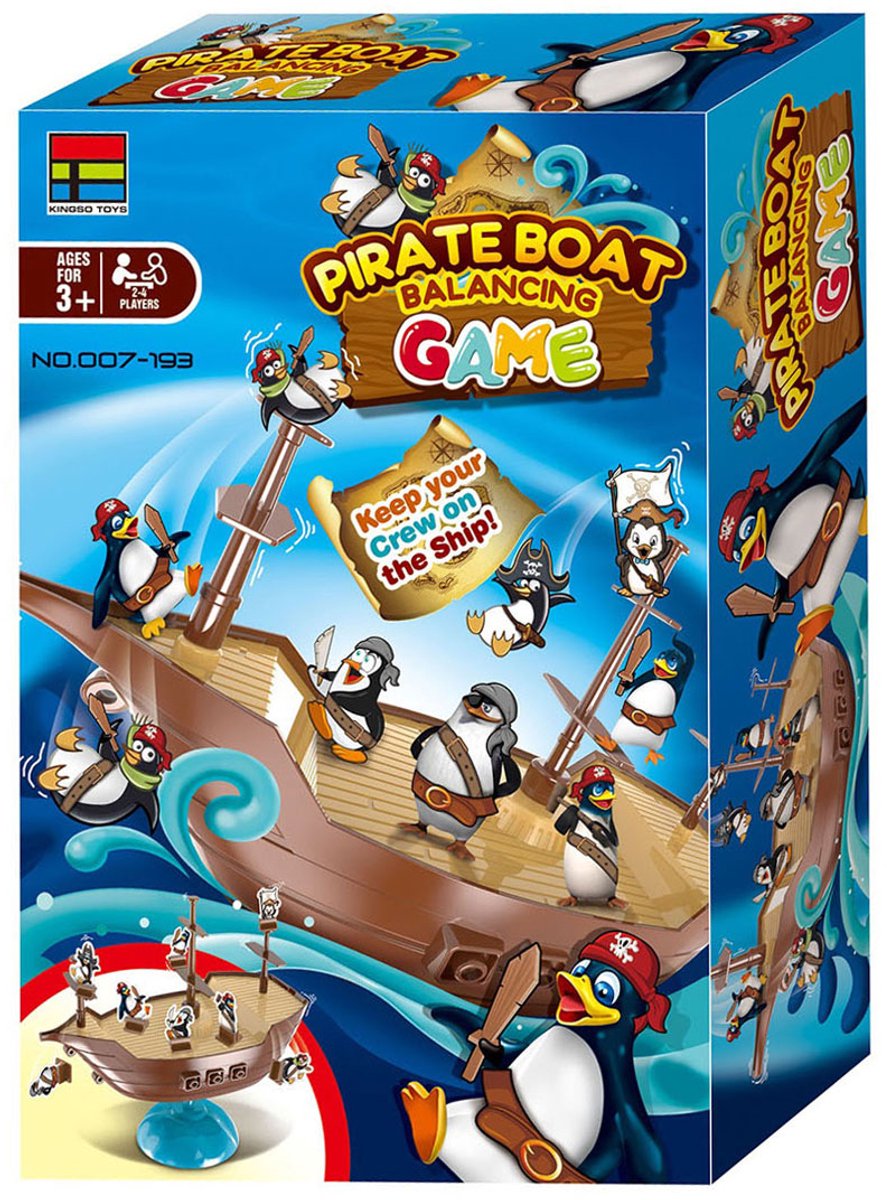 Lobbes Speelgoed BV Lobbes balansspel piratenboot - spannend kinderspel met pinguïns.