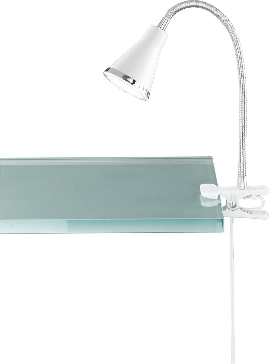 RL LIVE YOUR LIGHT Reality arras - klemlicht - wit - incl. 1x smd 4 w - snoerschakelaar - flexibel - klemlamp