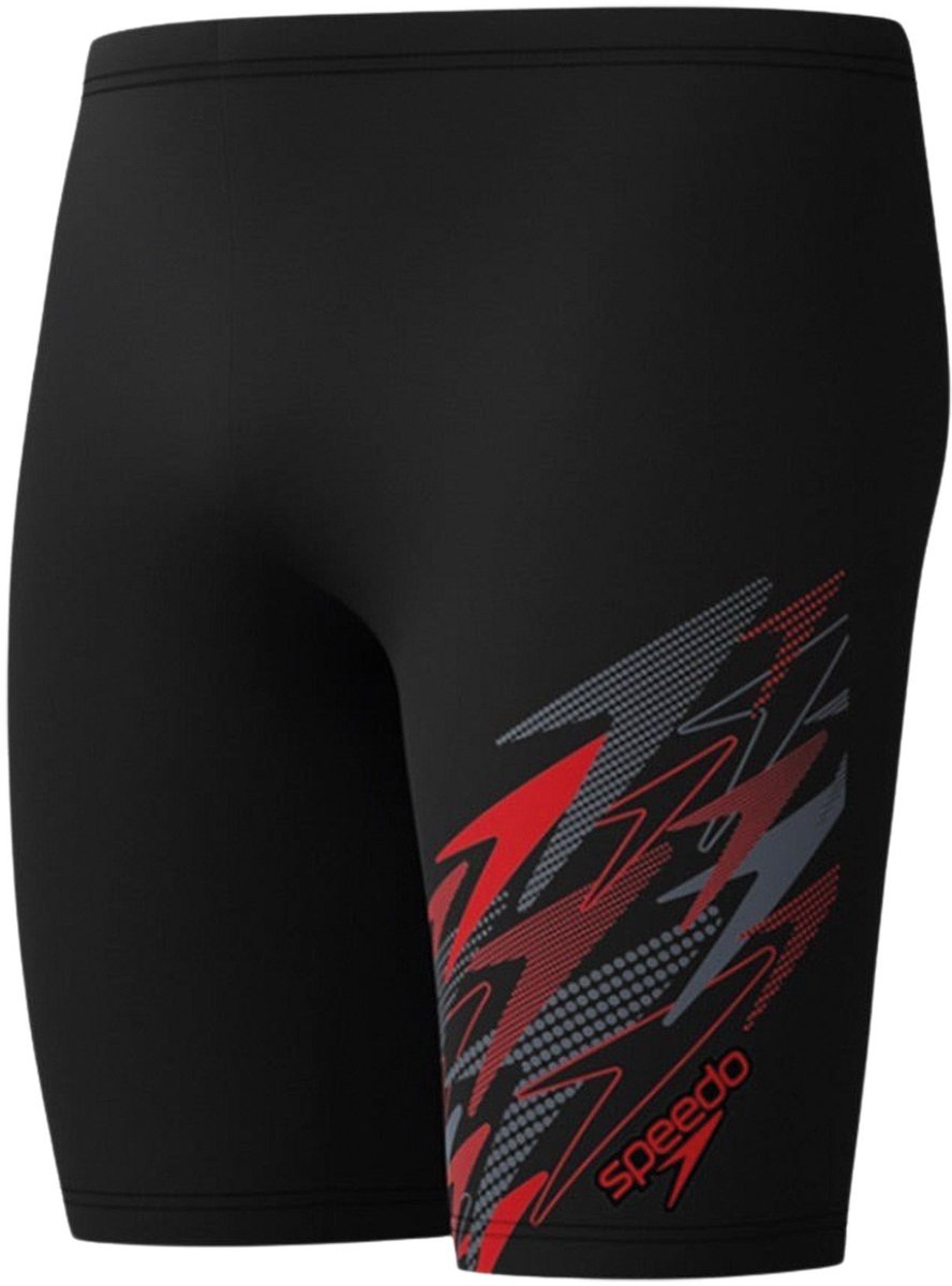 Speedo medley logo jammer heren sportzwembroek -zwart rood