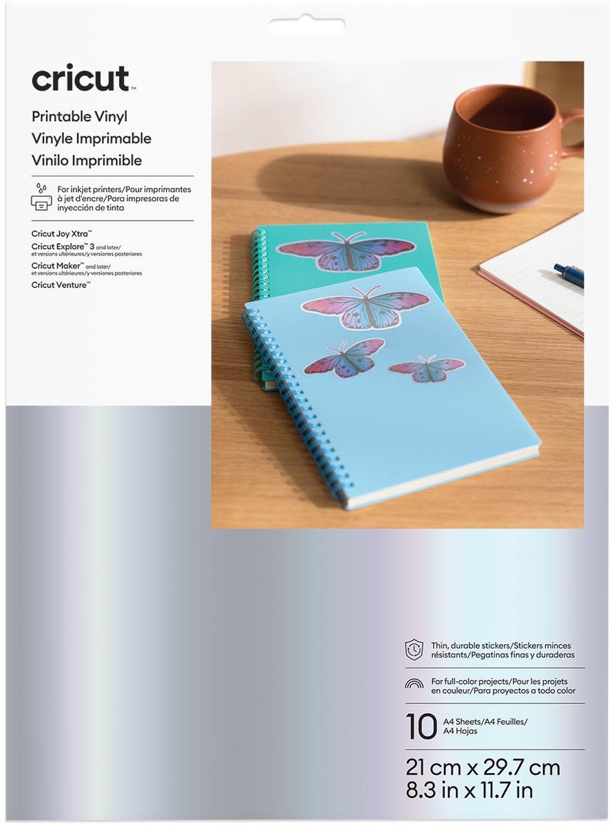 CRICUT printbaar vinyl - a4 - zilver (10 vellen)