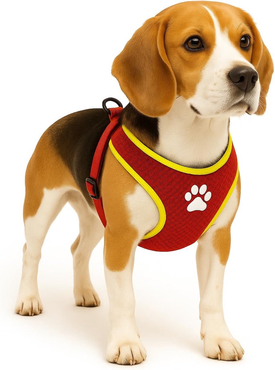 Flamingo Harnas hond – honden tuigje – harnas hond anti trek – hondentuigjes – hondentuig anti trek – step go tasha – rood – maat m – a:53cm b:65-75cm x 20mm x 5mm