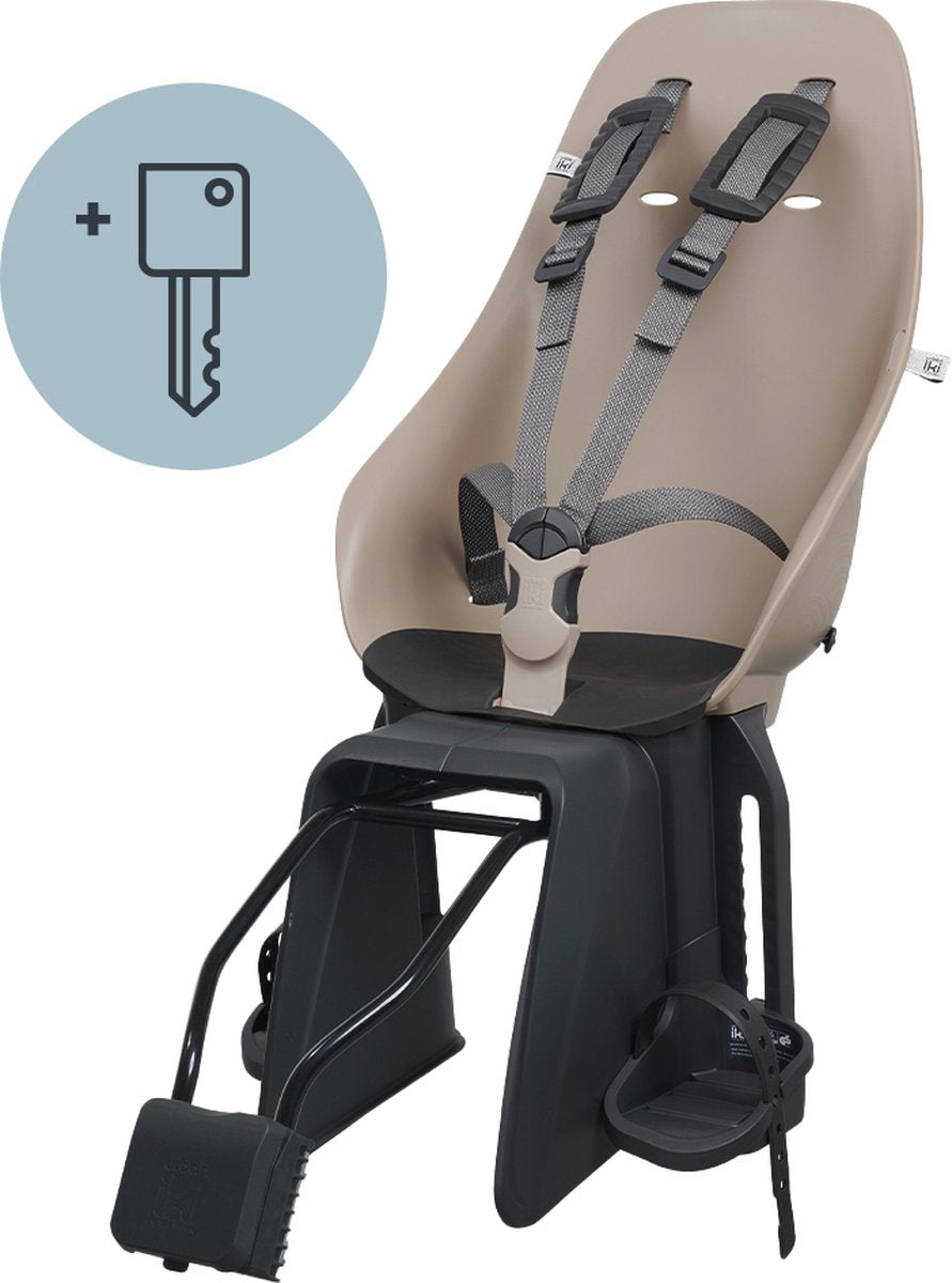 Urban Iki fietsstoeltje achter ta–ke framemontage - inaho beige bincho black