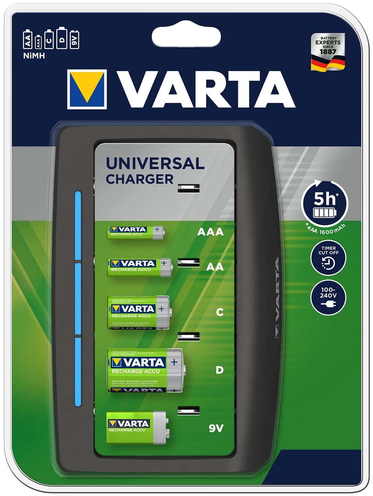 VARTA ladegerät lcd universal charger battery charger aa aaa c universal charger