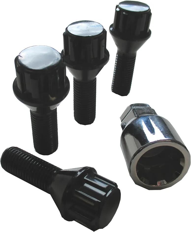 AUTOSTYLING SEEHASE felgenschloss-set rim locks set black cone 60, m12x1.5x29 mm
