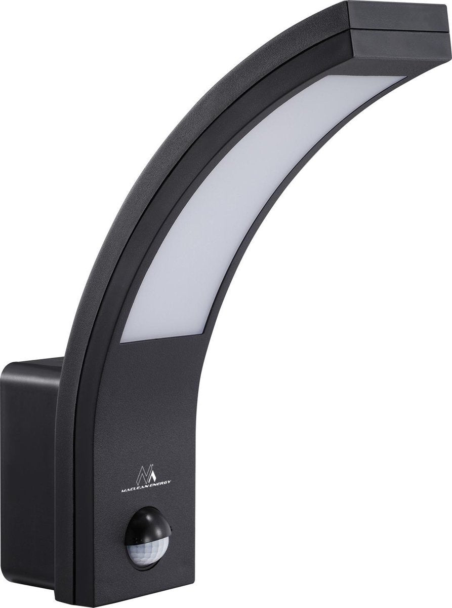 Maclean Led lamp met bewegingssensor, pir bewegingssensor- zwart- neutraal wit (4000k)