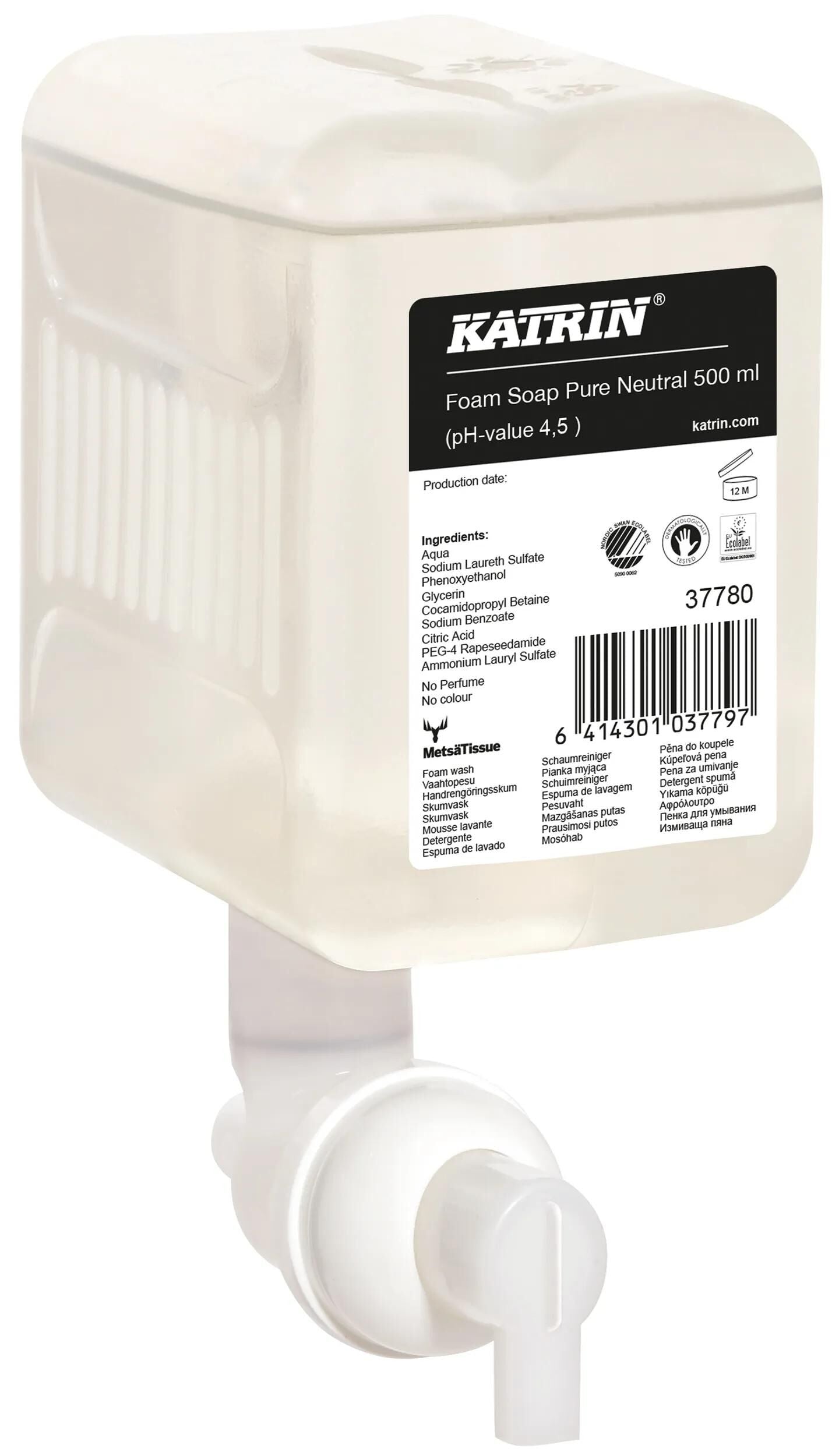 KATRIN handreiniger foam soap pure neutral hand wash foam 500ml nordvlies