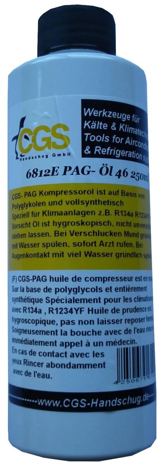 CGS klimakompressoröl pag öl pag oel 250ml iso46
