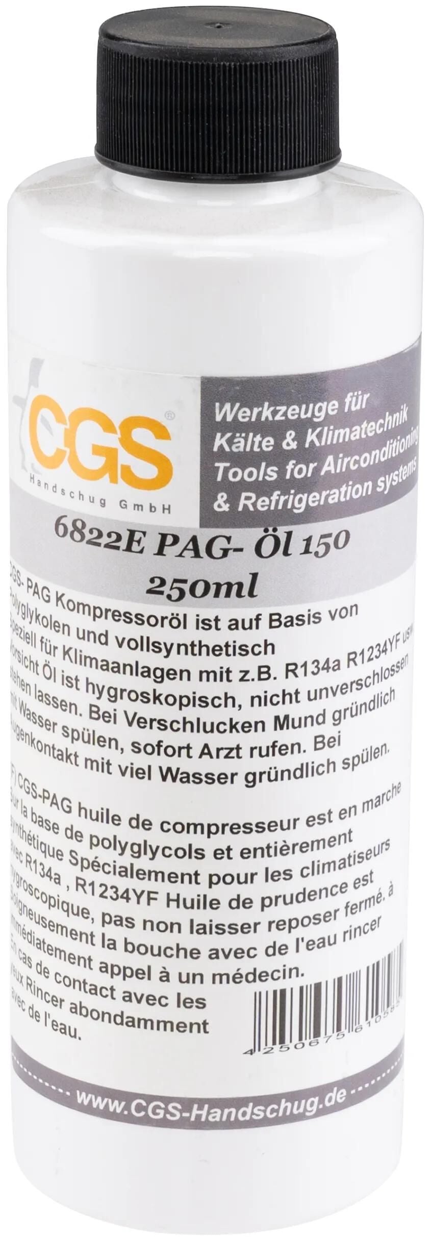 CGS klimakompressoröl pag öl pag oel 250ml iso150