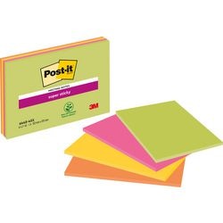 Zelfklevende notes Post-it 4 x 45 vel 101 x 152 mm blanco multikleur