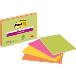 Meeting notes Post-it 6845-SSP 203x152mm assorti neon extra groot 45vel